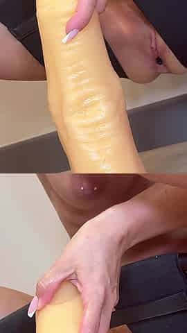 Crazywifeslut Stuffs the Whole Dress Into Her Insatiable Cunt