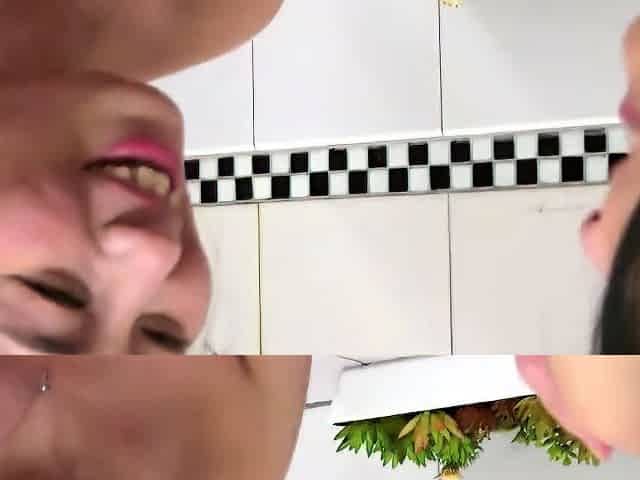 Fetish clothed lesbians lick one anothers snatch