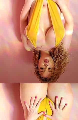 Hot blonde with big boobs solo