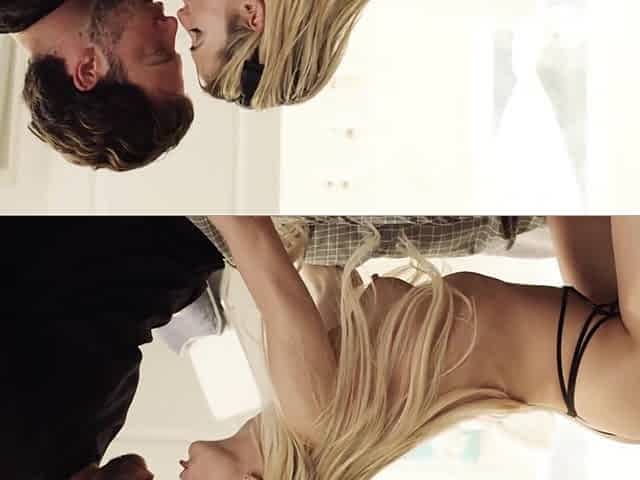 Skinny babe Aiden Ashley fucks with her boyfriend Seth Gamble in a thong
