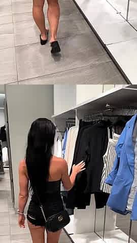 Shopping with Zuzu Sweet blowjob in public changing rooms
