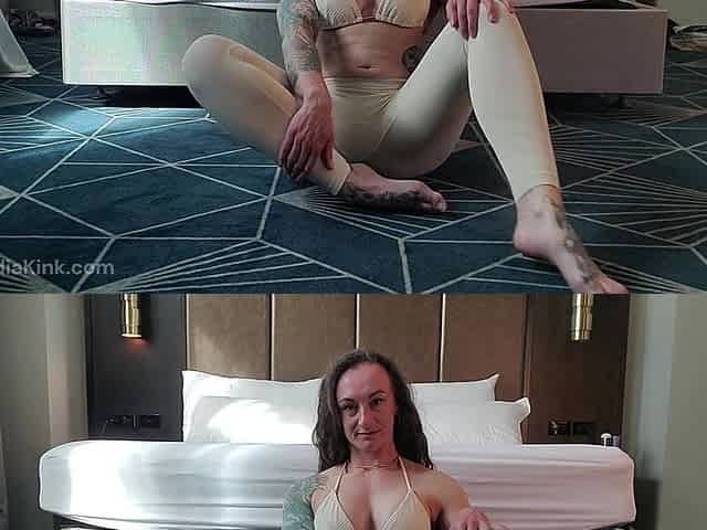 Yoga Pants and Bikini Muscle Stretch and Tease