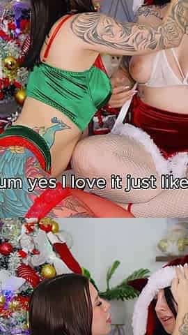 Christmas Gift Night with My Best Friend Gets Out of Control and We End up Fucking (lesbian Sex Between Friends)