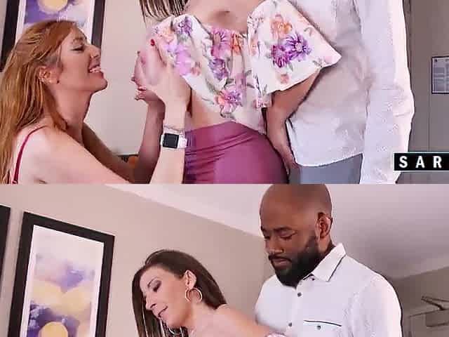 Redhead Lauren & Sara Milk Shaundam's Large Ebony Wang Jointly!