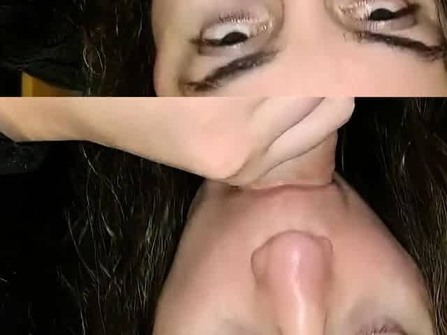 Filling Her Pussy with Cream on Mom's Bed