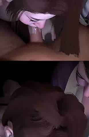 Double Blowjob by two Thick mature Asian Milfs: 3D Porn