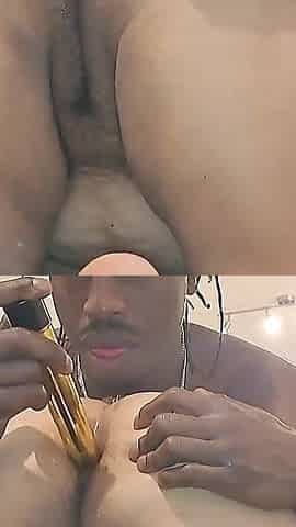 WildEnglishBBW bent over BBC Nata4sex fucking my ass with 12inch didlo