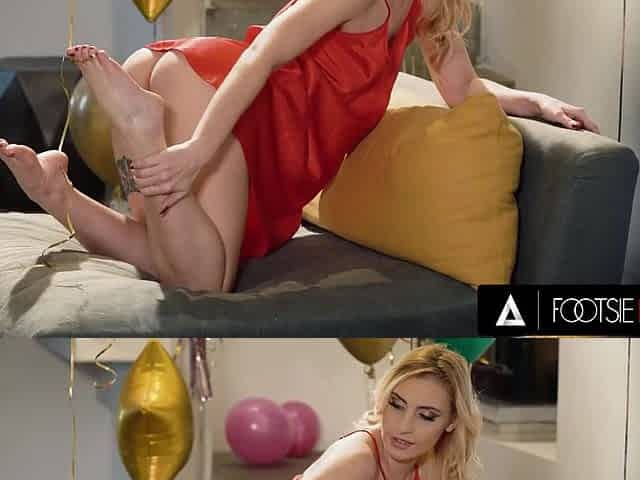 Harsh birthday fuck with a sprinkle of foot fetish