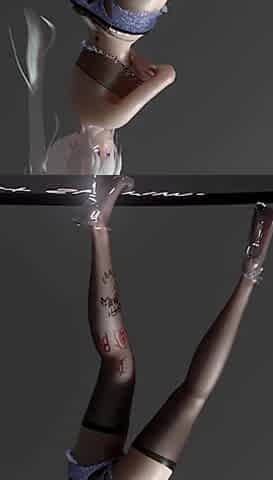 Wiggle; Lewd Tattoos; Humiliation; Split-crotch Thongs; Shorts; Black Stockings; Explosive Bust