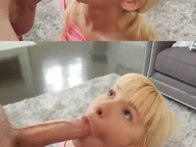 The white-haired skinny girl moaning from rough gang Bang cream cap...