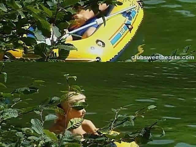 Debbie Masturbating in a Rubber Boat