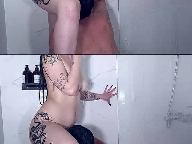 Swallowing Cum in the Shower