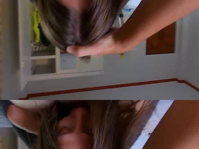 Amateur brunette girlfriend gives pov blowjob