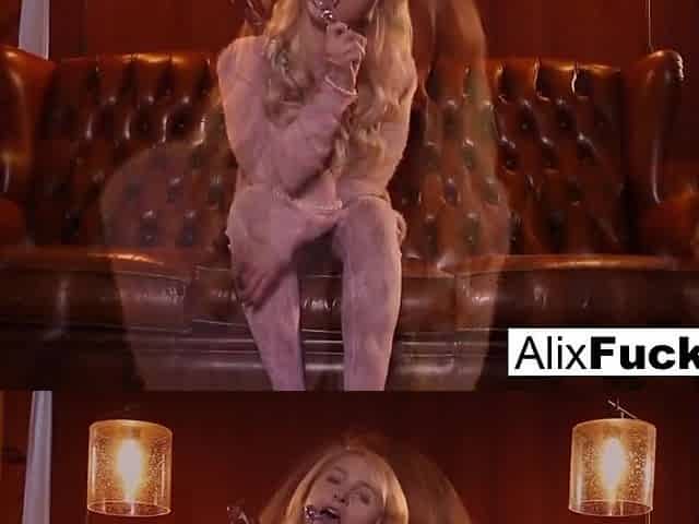 Alix Lynx : Alix Lynx uses a glass toy to satisfy her wet pussy