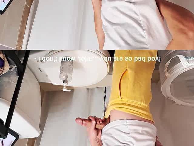 Step Mama helps Step Son to cum quick in her pants whilst her Spouse is home