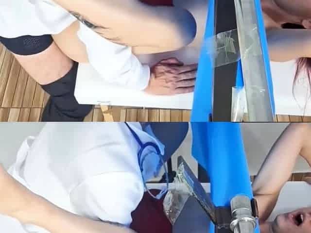 Gynecologist makes lady urinate herself on exam and fucked!