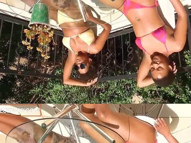 Amateur Ebony Best Friends Enjoy Sensual Oiled Up Big Booty Massage!