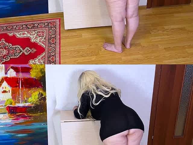 Stepmom In A Short Skirt Bent Over And Her Ass Became Visible And Stepson Fucked Her In The Ass