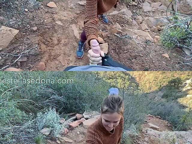 Hotty gets caught by climbers whilst getting a dangerous facial