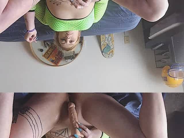 Dad's little whore disrobe teases previous to cumming from her toys???? DOUBLE penetration