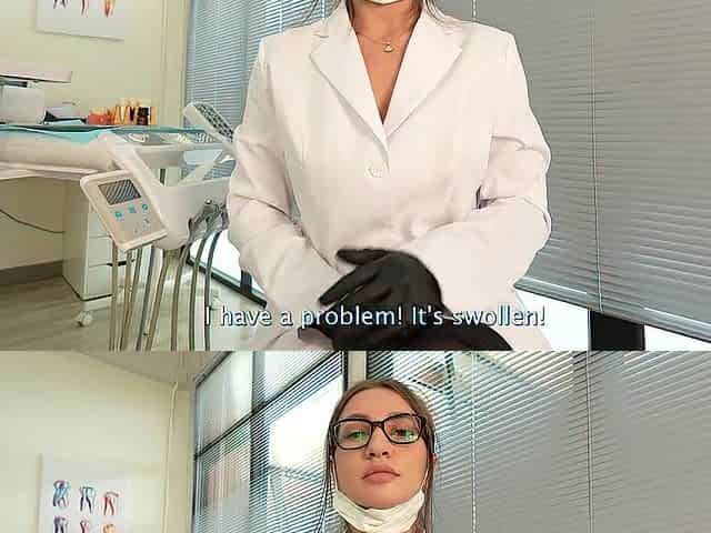The dentist doctor screwed the patient in the dental office! Cowgirl, Doggy, BJ