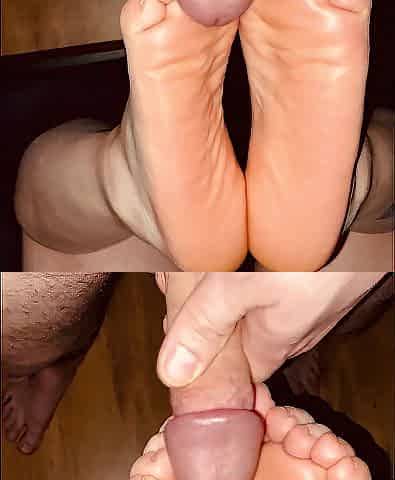 Footfetish cum on marvelous soles