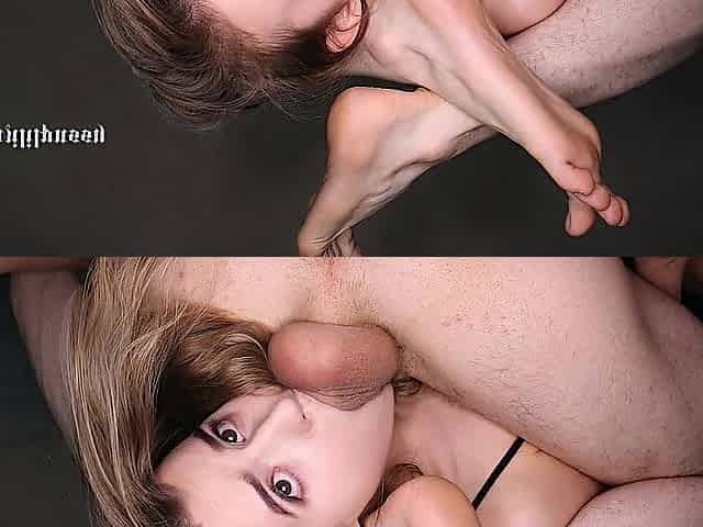 Insatiable sweetheart likes to lick butt and get her mouth screwed hard.