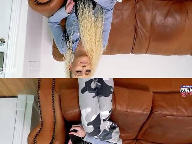 Skinny Blonde Cutie Sassy Enjoys Sucking A Big Hard Cock And Gets Jizzed!