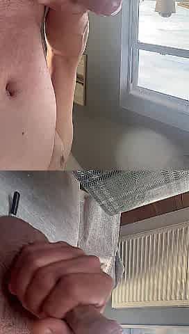 Close up jerking off