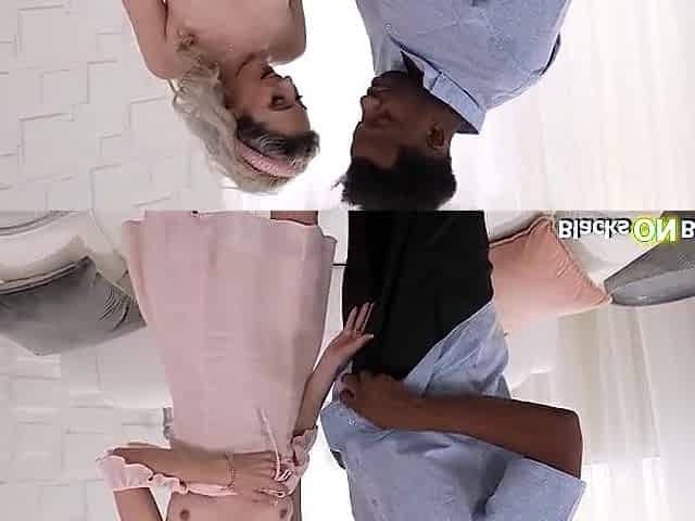 Cuck watching small golden-haired wife butt banged by ebony ex bf