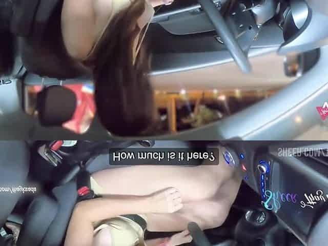 Sexy wife Thay Ksada out of pants showing off to the attendant and letting him touch her