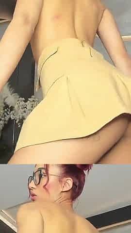 Girl with Red Hair Masturbates and Dances Sexy