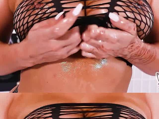 Oil/Lotion! Breasty Redhead Nina Kayy Plays With Her Dildo & Sex tool!