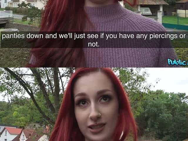 Redhead chick Gigi Rouge gets paid to suck and fuck in POV