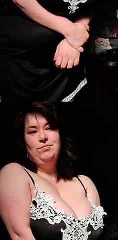 Busty curly brunette with big boobs fucks on couch