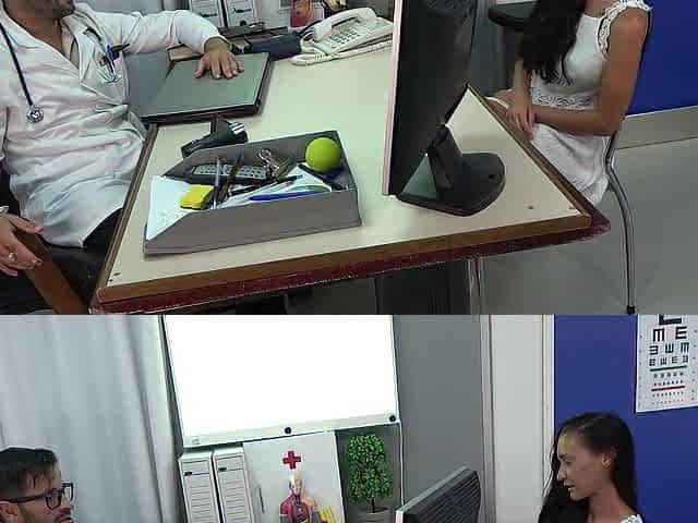 Doctor with giant schlong seduces breasty patient latin babe with large butt