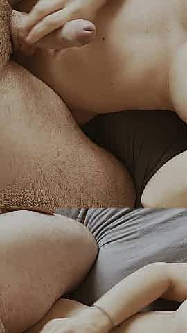 This babe helps fast Cum on Stomach