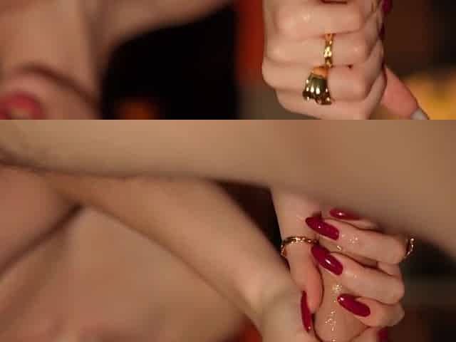 Tugjob. My stepson, mother I'd like to fuck with lengthy red nails and large rings. Jizz flow in my hands.