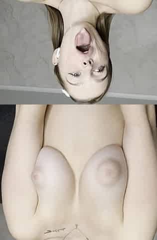 I'm with Your Cum on My Face, Playing with My Tits, Spitting on Them and Spanking Them