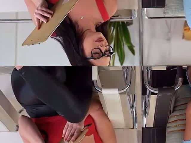 Two stripped to the waist brunettes love a sensuous handjob