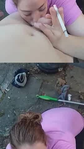 POV Smokin' Public BJ with Facial Finish - Heather Kane