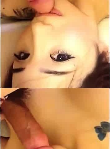Tattooed Chinese Babe Gives Blowjob