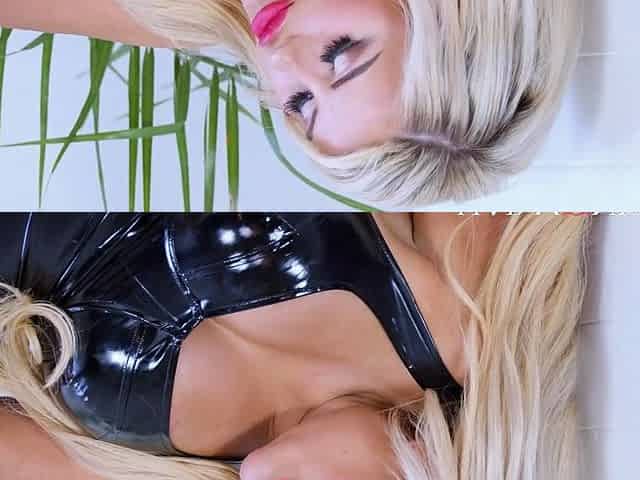 Latex boots creamed with hot sperm