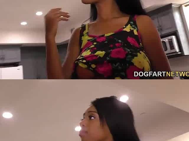 Teen ebony breasty Dual BJ