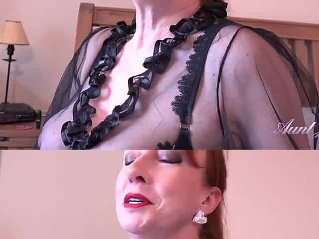 Aunt Judy's Big Tit MILFs - 56yo Busty Redhead Beauty 'Red' Jacks You Off & Sucks Your Cock (POV) - Hd