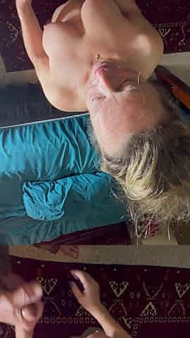Dirty Blonde MILF Enccourages Her Man with Funny Dirty Talk