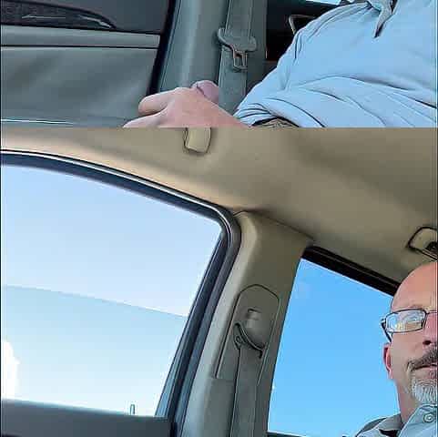 Guy masturbating and cumming in public