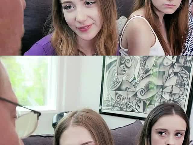Audrey Hempburne and Lily Glee - Dad Dick For Lesbian
