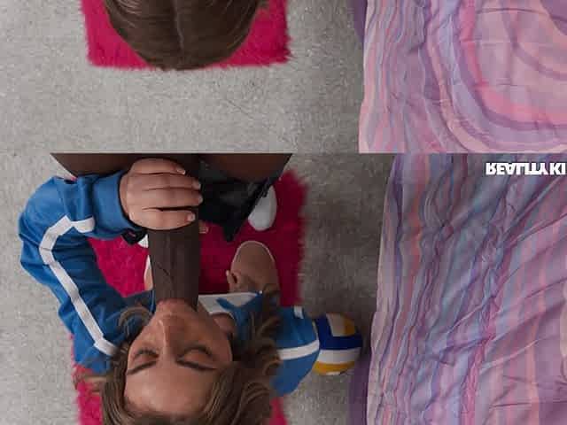 Renee Rose is sucking Damion Dayski's black monster cock