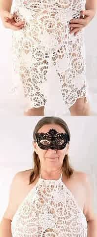 Mysterious masked GILF with biggest natural melons so slutty